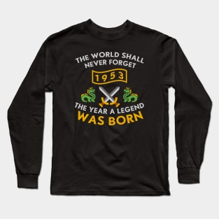 1953 The Year A Legend Was Born Dragons and Swords Design (Light) Long Sleeve T-Shirt